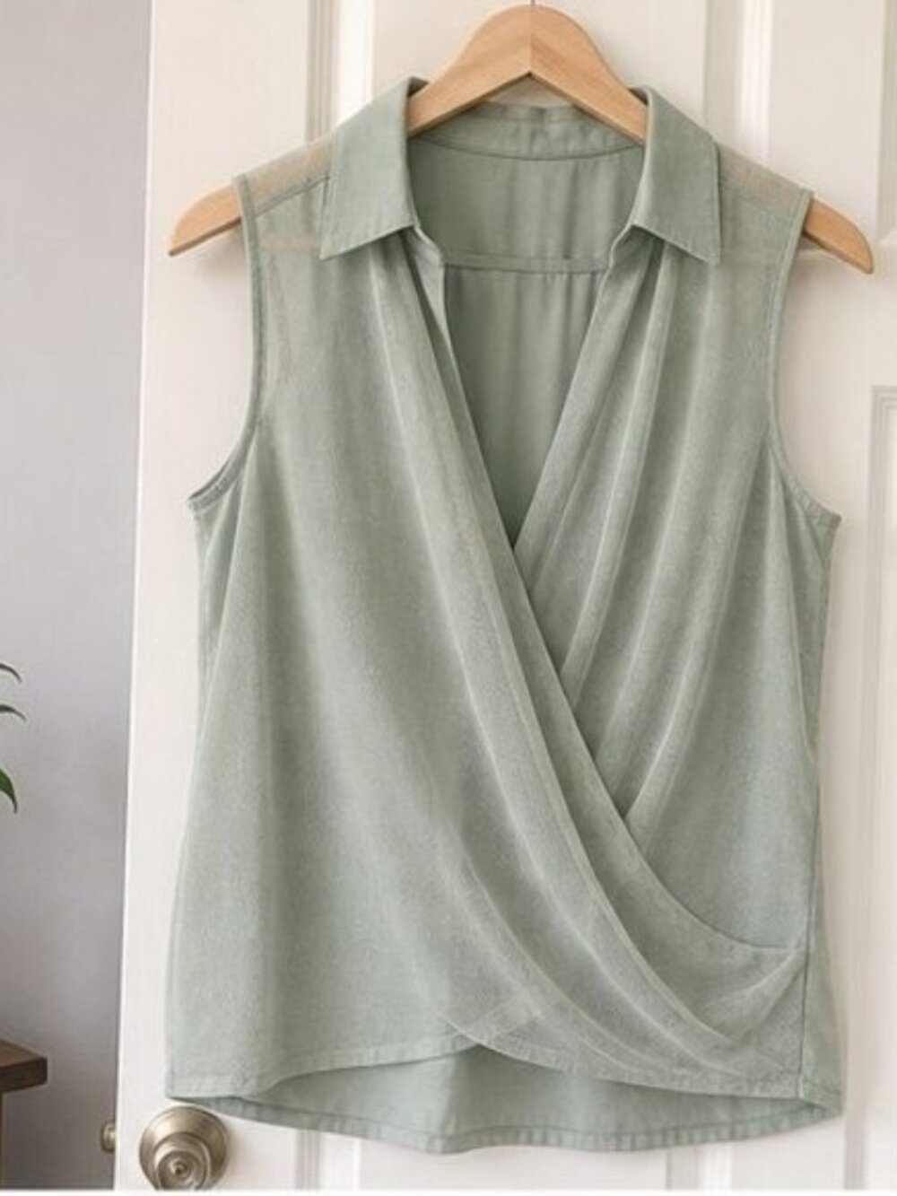 Sage Wrap Blouse